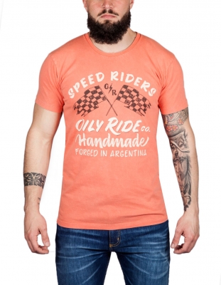 REMERA OILY RIDE ESTAMPADA CORAL