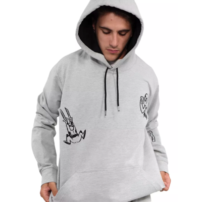 JL BUZO HOODIE OVER DEADPOOL GRIS CLARO