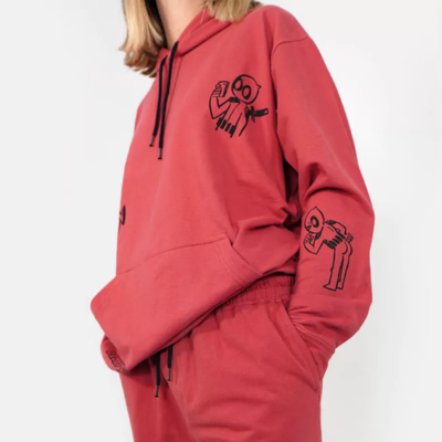 JL BUZO HOODIE OVER DEADPOOL ROJO