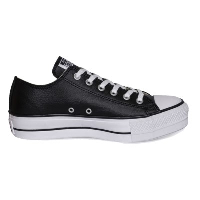 CONVERSE PLATAFORMA CUERO NEGRO