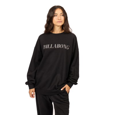 BUZO OVERSIZE DE MUJER BILLABONG BASE LINE CREW NEGRO