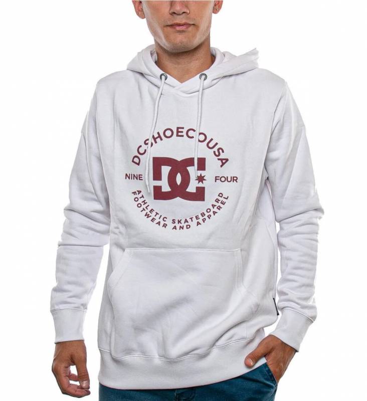 BUZO CANGURO DC SHOES STAR PILOT BLANCO LOGO BORDO
