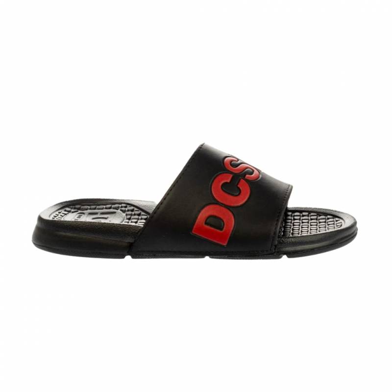 OJOTAS DC SHOES SLIDE (NEGRO ROJO)