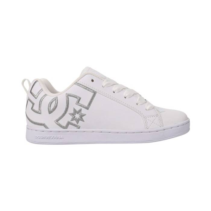 ZAPATILLAS DC SHOES COURT GRAFFIK (BLANCO LOGO PLATEADO)