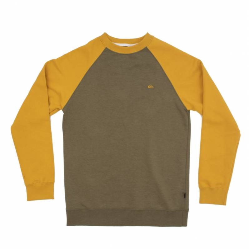 BUZO CUELLO REDONDO QUIKSILVER EVERYDAY VERDE-AMARILLO