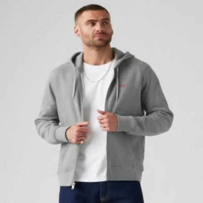 LEVIS CORE ZIP UP HOODIE CAMPERA GRIS