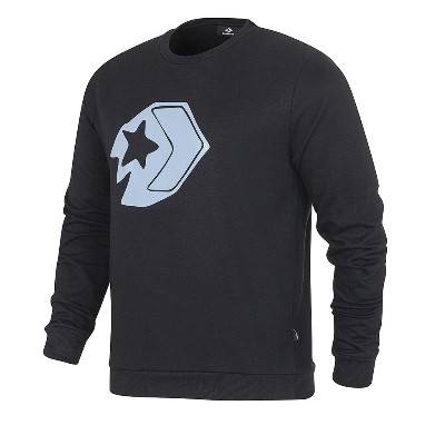BUZO CLEWNECK CLASICO ESTAMPA NEGRO