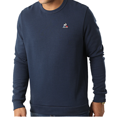BUZO LE COQ SPORTIF CUELLO REDONDO SIN FRISA (AZUL MARINO)