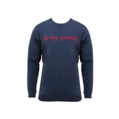 BUZO LE COQ SPORTIF  CUELLO REDONDO BAT ITALICS (AZUL MARINO)