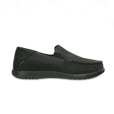 CROCS SANTA CRUZ LEATHER BLACK BLACK