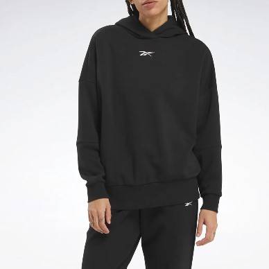 BUZO CANGURO REEBOK LUX OVERSIZED (NEGRO)