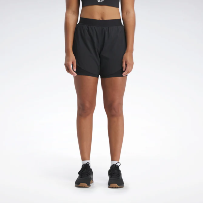 SHORT REEBOK RUNNING 2 en 1 (NEGRO)