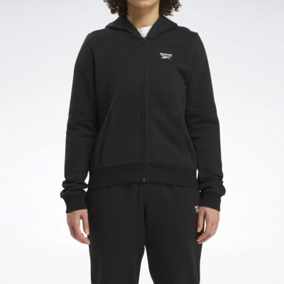CAMPERA DE ALGODON REEBOK IDENTITY SL FLEECE FZ (NEGRO)