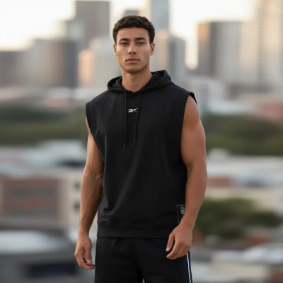 BUZO DEPORTIVO RUSTICO SIN MANGAS  REEBOK BB SL NEGRO 